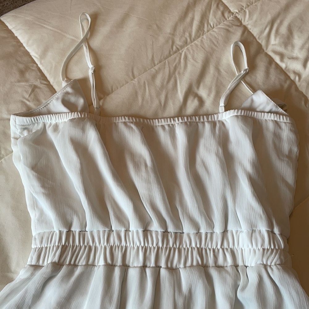 Francescas Solid White Romper Size Medium - image 8